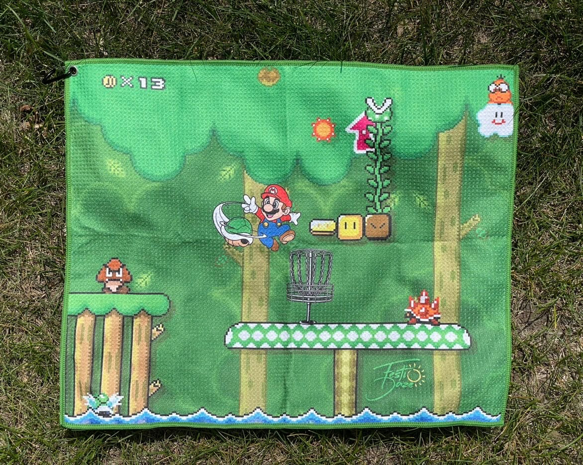 Mario Disc Golf World towel